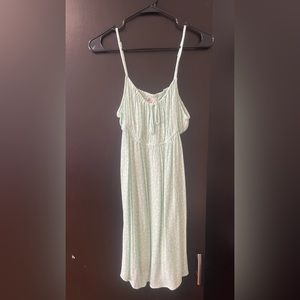 blue floral mini dress with white flowers size large